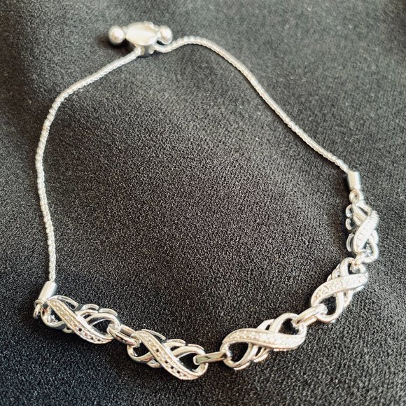 Diamond Accent Infinity Bolo Bracelet - Picture 2 of 4